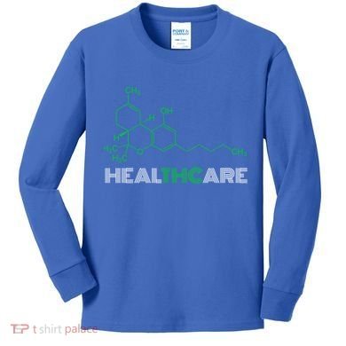 Thc Healthcare Cute Gift Thc Molecule Weed Cannabis Kids Long Sleeve Shirt