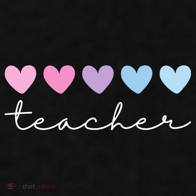 Teacher Hearts Cute Gift Ladies PosiCharge Tri-Blend Wicking Tank