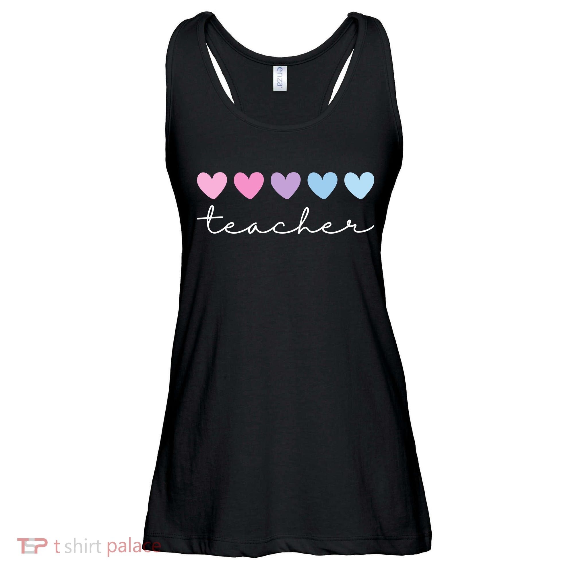 Teacher Hearts Cute Gift Ladies Essential Flowy Tank