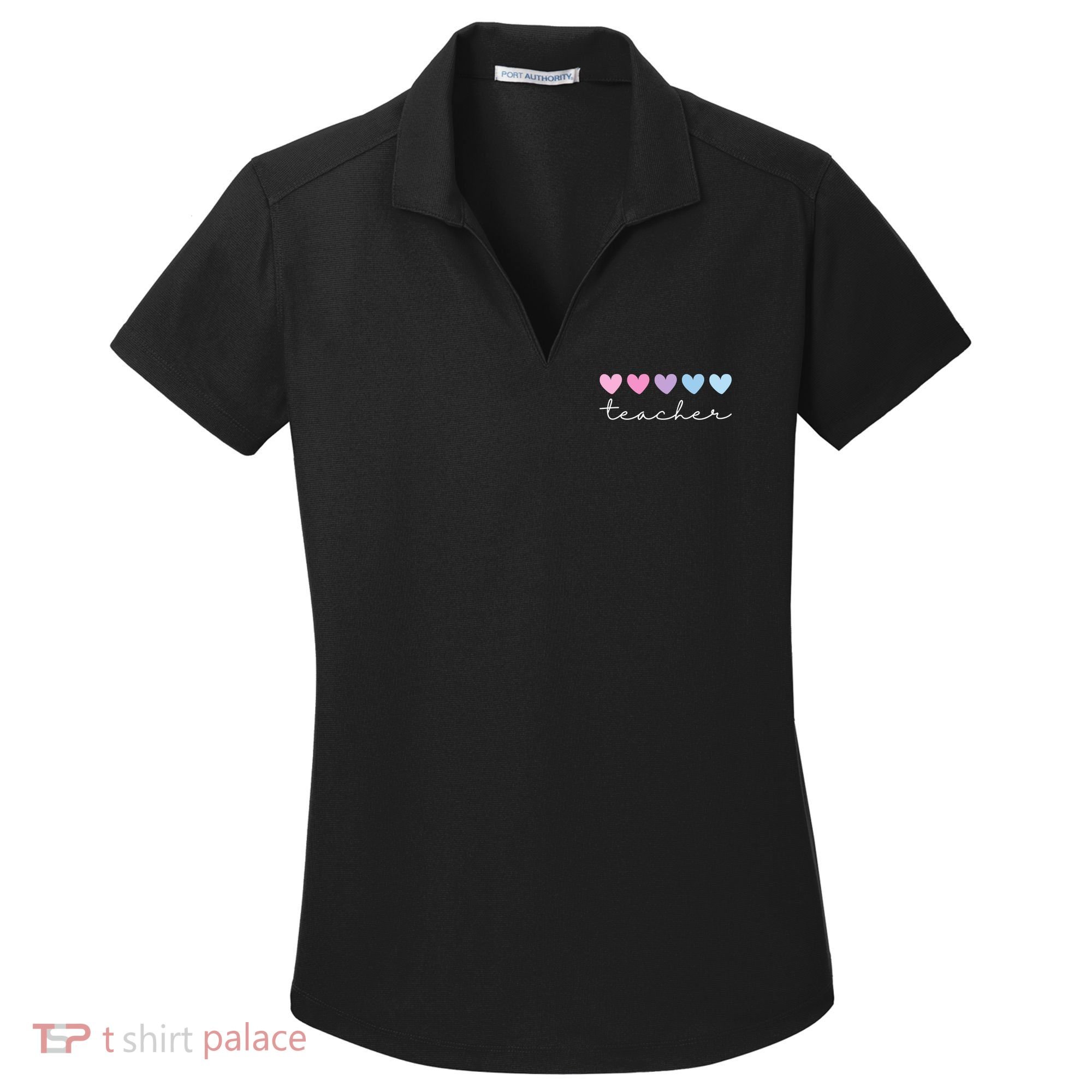 Teacher Hearts Cute Gift Women's Dry Zone Grid Polo