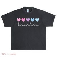 Teacher Hearts Cute Gift Urban Oversized Heavyweight T-Shirt thumb 0