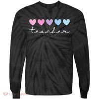 Teacher Hearts Cute Gift Tie-Dye Long Sleeve Shirt thumb 0