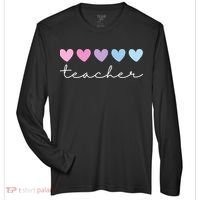 Teacher Hearts Cute Gift Zone Performance Long-Sleeve T-Shirt thumb 0