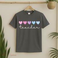 Teacher Hearts Cute Gift T-Shirt thumb 2