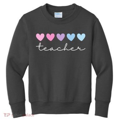 Teacher Hearts Cute Gift Kids Sweatshirt