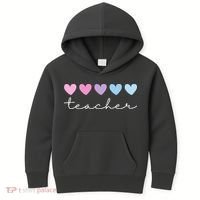 Teacher Hearts Cute Gift Kids Hoodie thumb 0