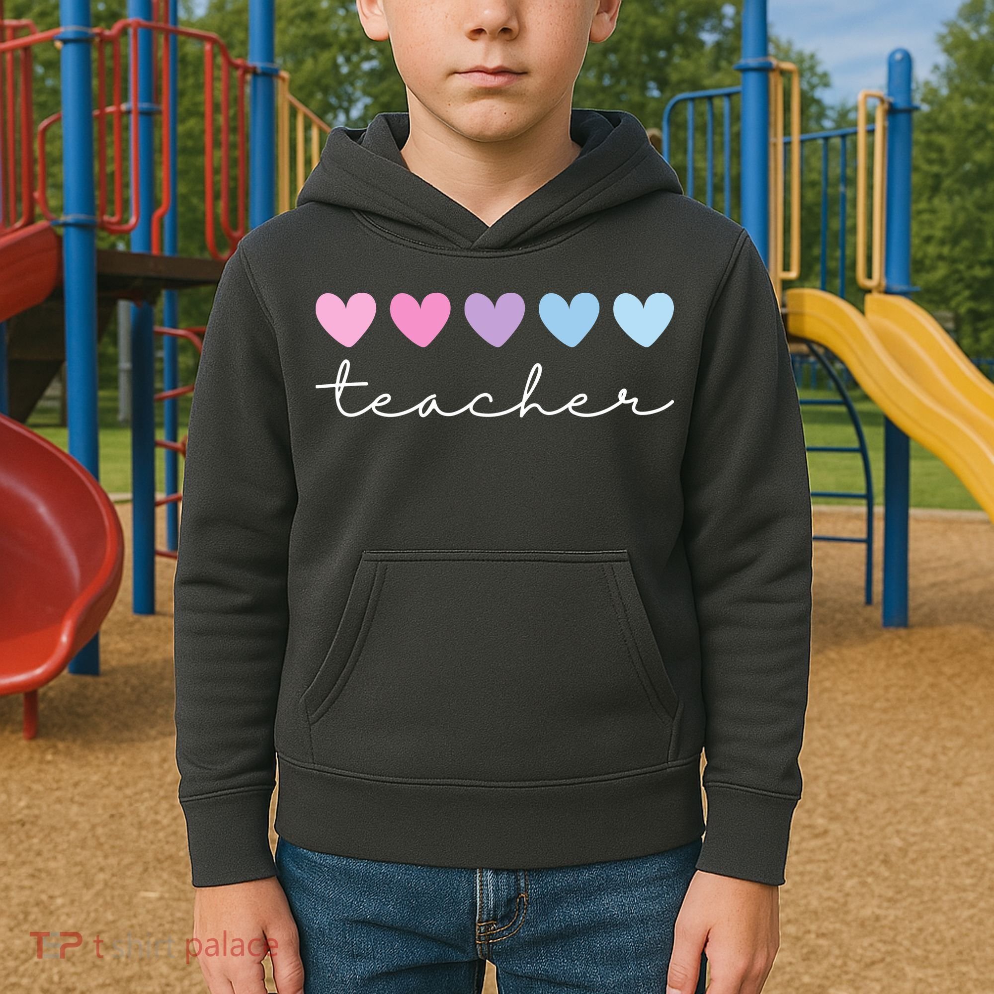 Teacher Hearts Cute Gift Kids Hoodie