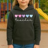 Teacher Hearts Cute Gift Kids Hoodie thumb 3