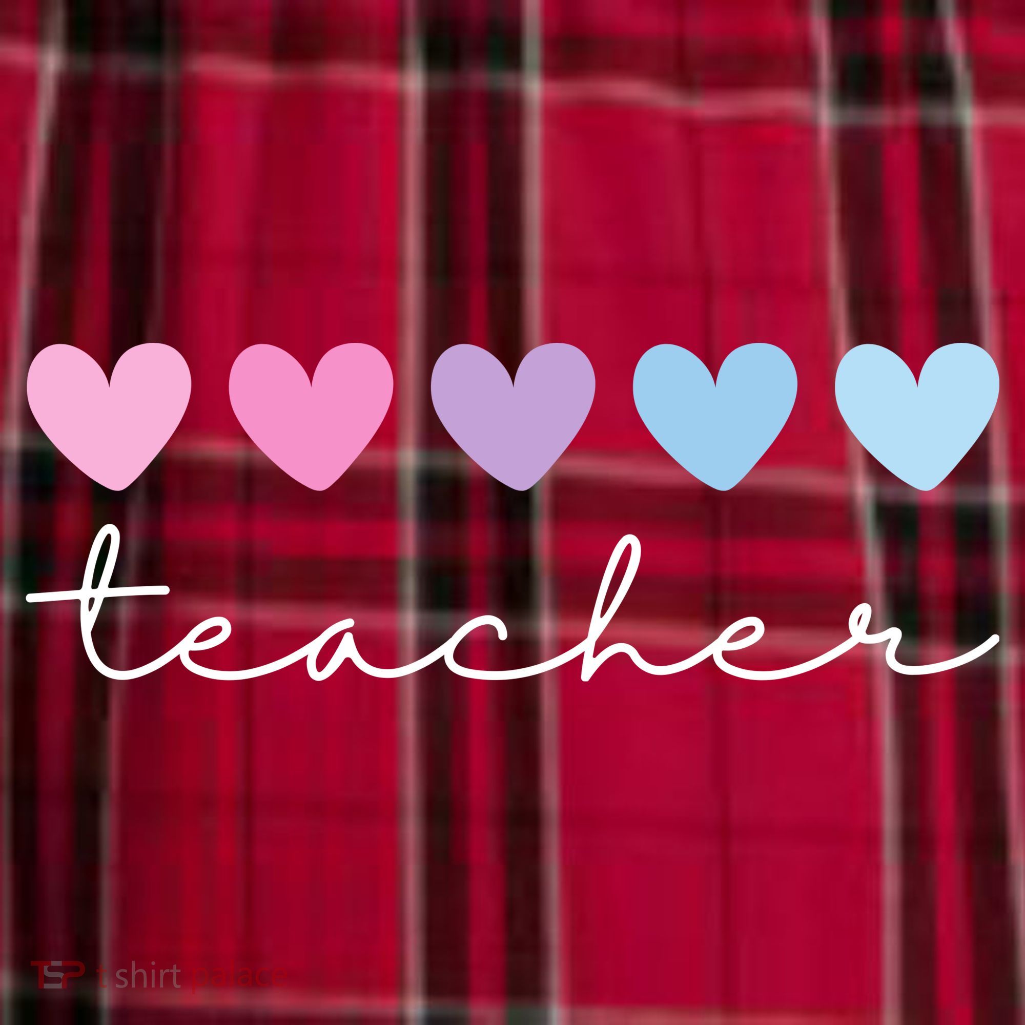 Teacher Hearts Cute Gift Women's Flannel Plaid Pajama Pants