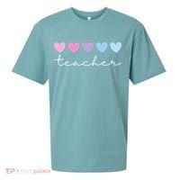Teacher Hearts Cute Gift Sueded Cloud Jersey T-Shirt thumb 0