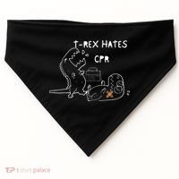 T-Rex Hates CPR Dinosaurs Funny Nurse day USA-Made Doggie Bandana thumb 0