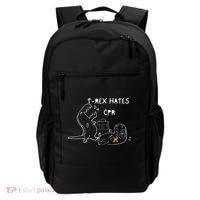 T-Rex Hates CPR Dinosaurs Funny Nurse day Backpack thumb 0