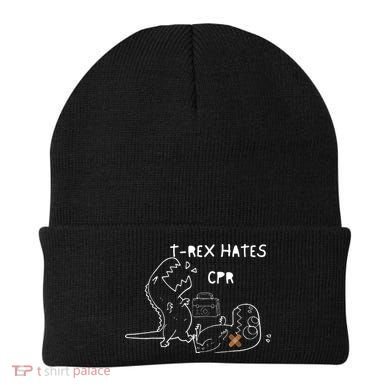 T-Rex Hates CPR Dinosaurs Funny Nurse day Beanie