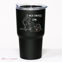 T-Rex Hates CPR Dinosaurs Funny Nurse day Tumbler thumb 0
