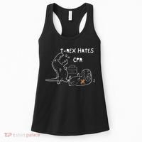 T-Rex Hates CPR Dinosaurs Funny Nurse day Women's Tank Top thumb 0