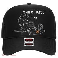 T-Rex Hates CPR Dinosaurs Funny Nurse day Hat thumb 0