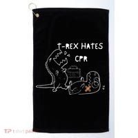 T-Rex Hates CPR Dinosaurs Funny Nurse day Golf Towel thumb 0