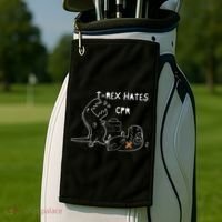 T-Rex Hates CPR Dinosaurs Funny Nurse day Golf Towel thumb 2