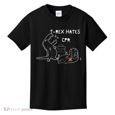 T-Rex Hates CPR Dinosaurs Funny Nurse day Kids T-Shirt