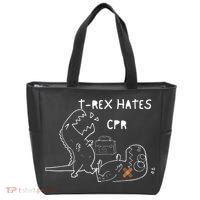 T-Rex Hates CPR Dinosaurs Funny Nurse day Tote Bag thumb 0