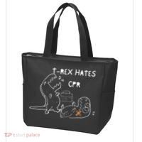T-Rex Hates CPR Dinosaurs Funny Nurse day Tote Bag thumb 3