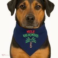 Tree Hawaiian Christmas In July USA-Made Doggie Bandana thumb 1