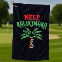 Tree Hawaiian Christmas In July Golf Towel thumb 1