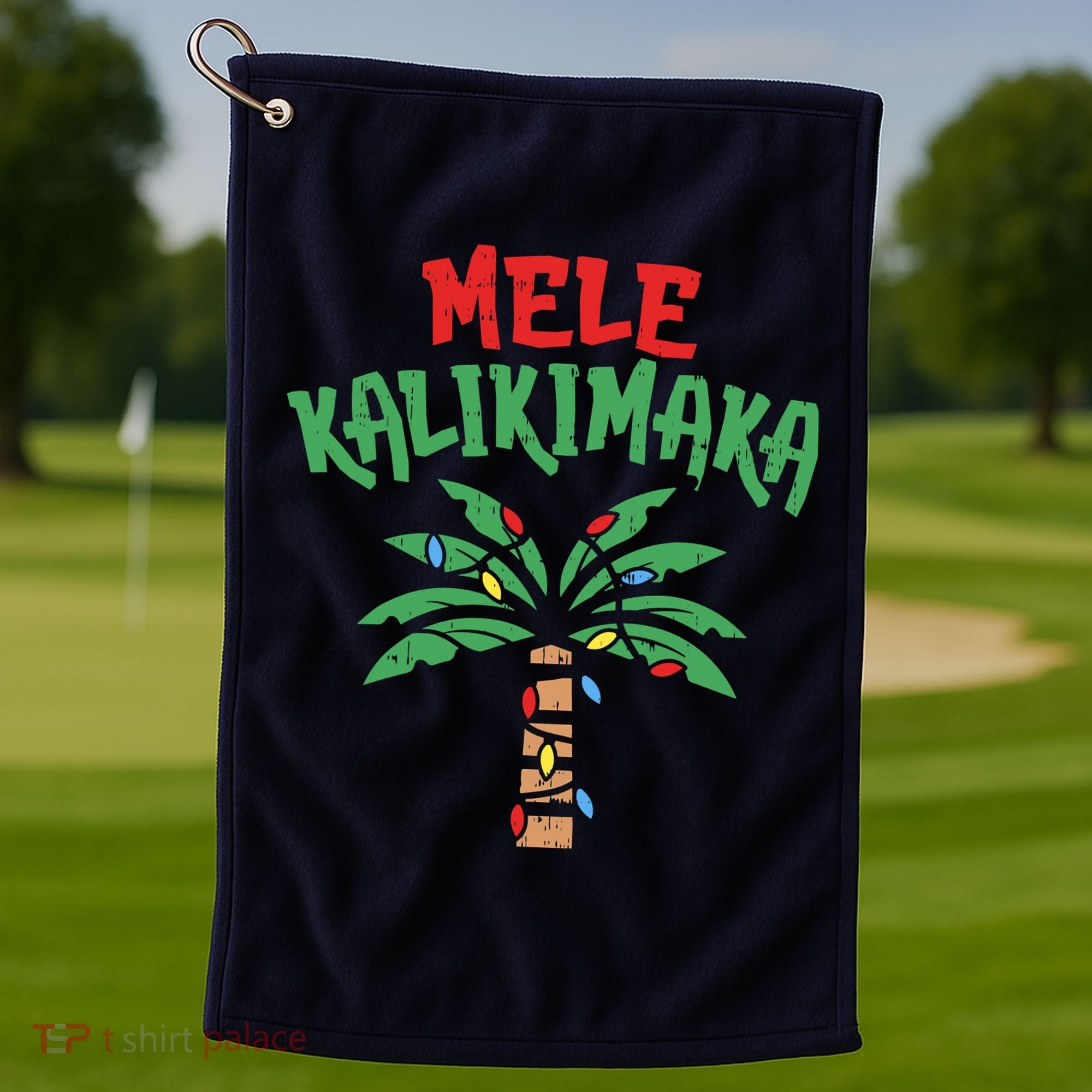 Tree Hawaiian Christmas In July Golf Towel