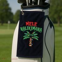 Tree Hawaiian Christmas In July Golf Towel thumb 2