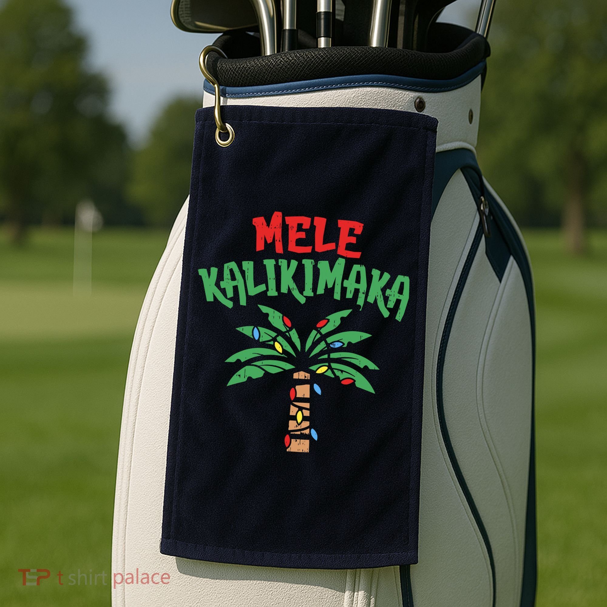 Tree Hawaiian Christmas In July Golf Towel