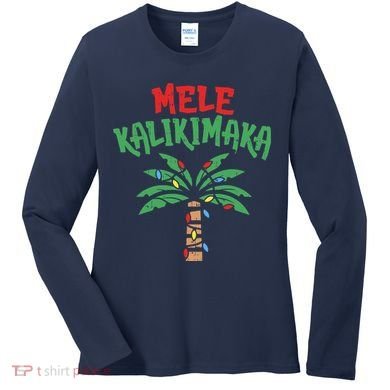 Tree Hawaiian Christmas In July Women's Long Sleeve Shirt
