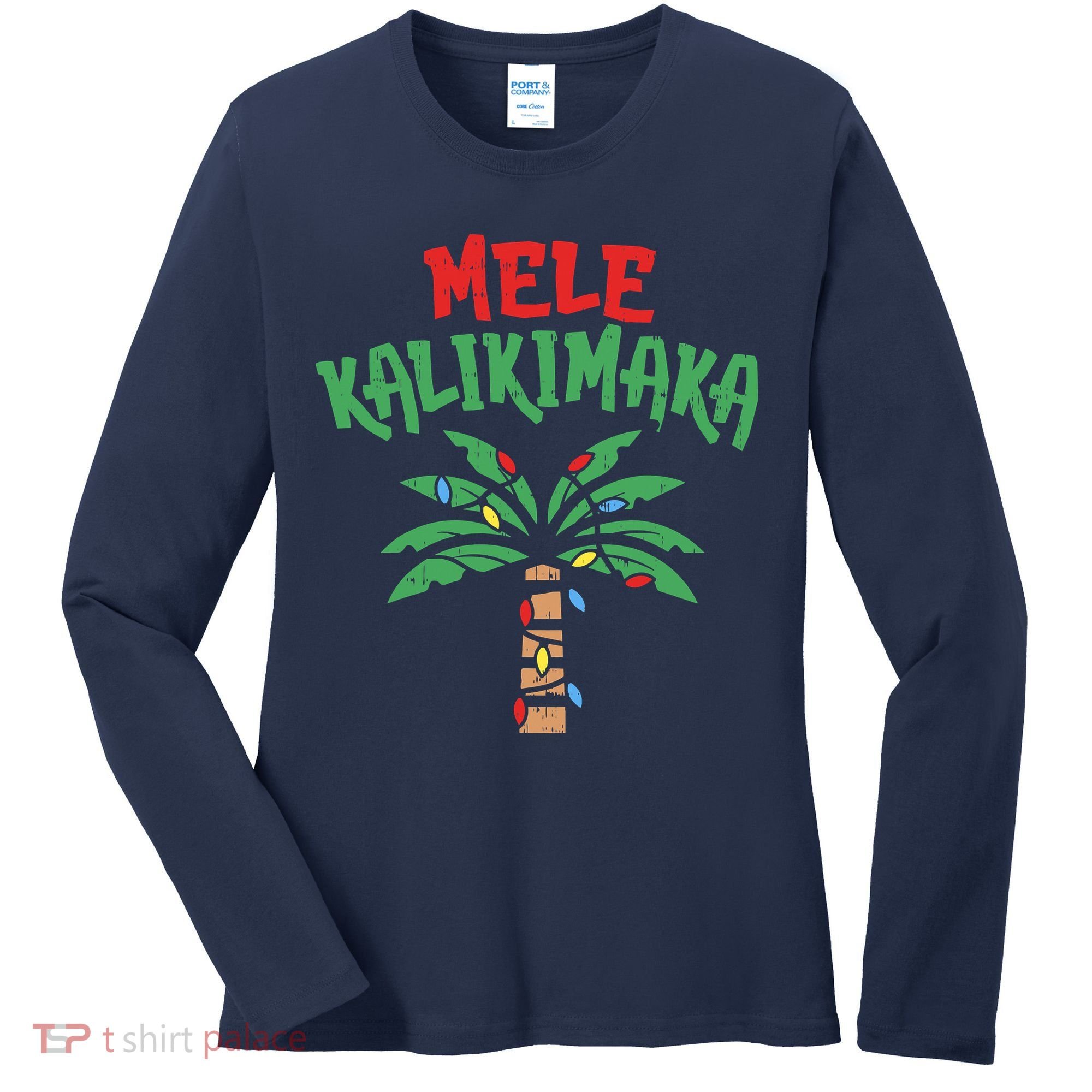 Tree Hawaiian Christmas In July Women's Long Sleeve Shirt