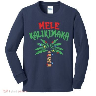Tree Hawaiian Christmas In July Kids Long Sleeve Shirt