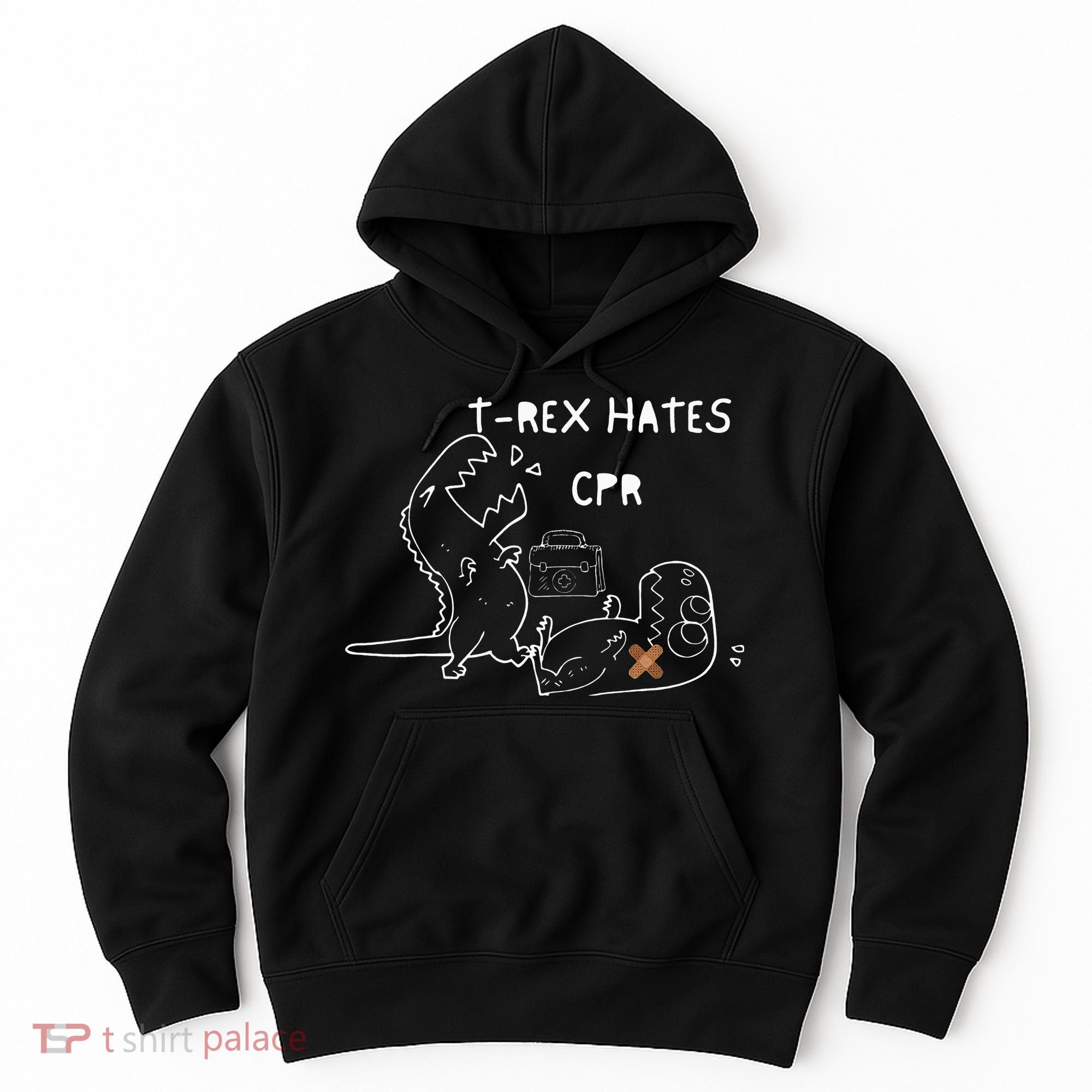 T-Rex Hates CPR Dinosaurs Funny Nurse Hoodie
