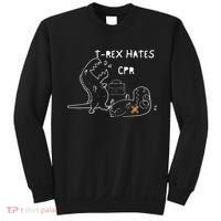 T-Rex Hates CPR Dinosaurs Funny Nurse Sweatshirt thumb 0
