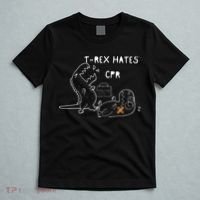 T-Rex Hates CPR Dinosaurs Funny Nurse T-Shirt thumb 5