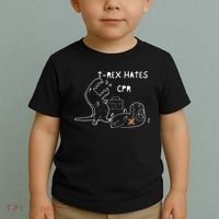 T-Rex Hates CPR Dinosaurs Funny Nurse Toddler T-Shirt thumb 2