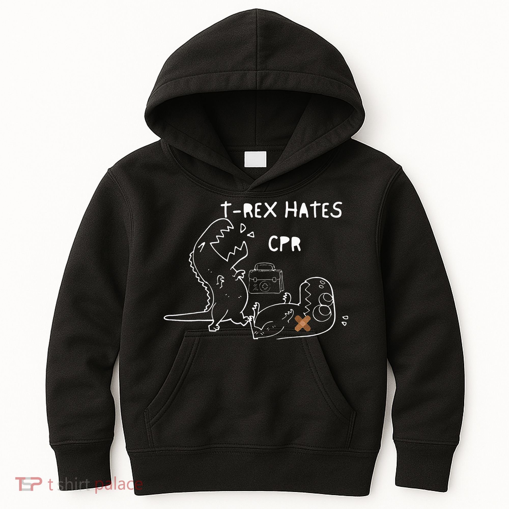 T-Rex Hates CPR Dinosaurs Funny Nurse Kids Hoodie