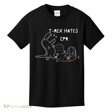 T-Rex Hates CPR Dinosaurs Funny Nurse Kids T-Shirt