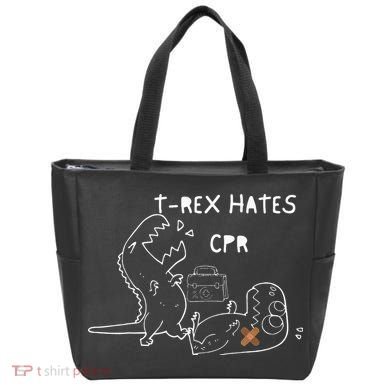 T-Rex Hates CPR Dinosaurs Funny Nurse Tote Bag
