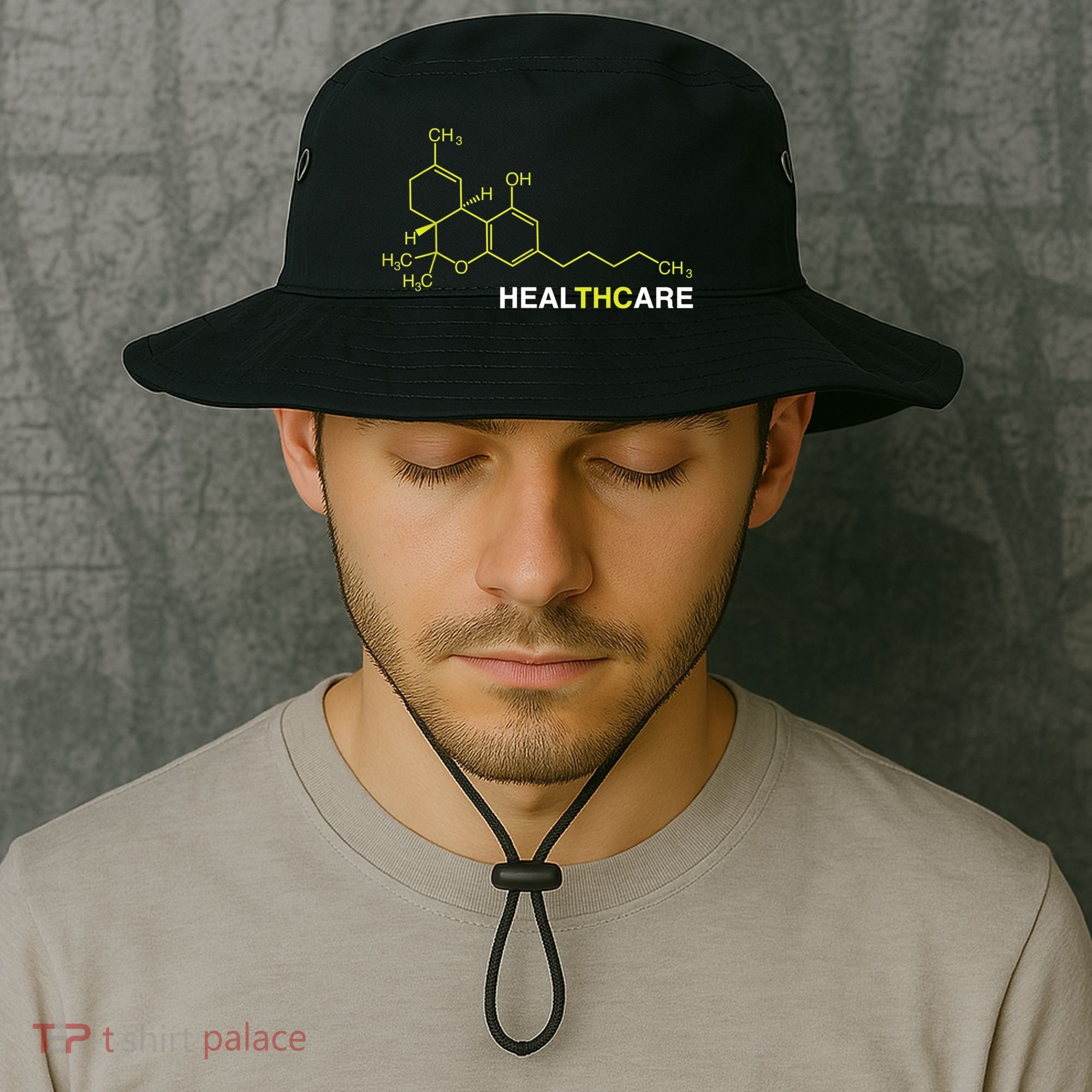 THC Healthcare Cannabis Medical Marijuana TShirt Bucket Hat