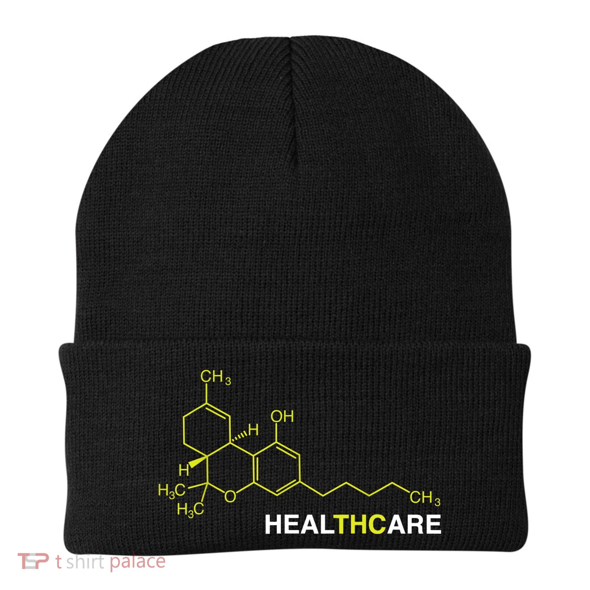THC Healthcare Cannabis Medical Marijuana TShirt Beanie