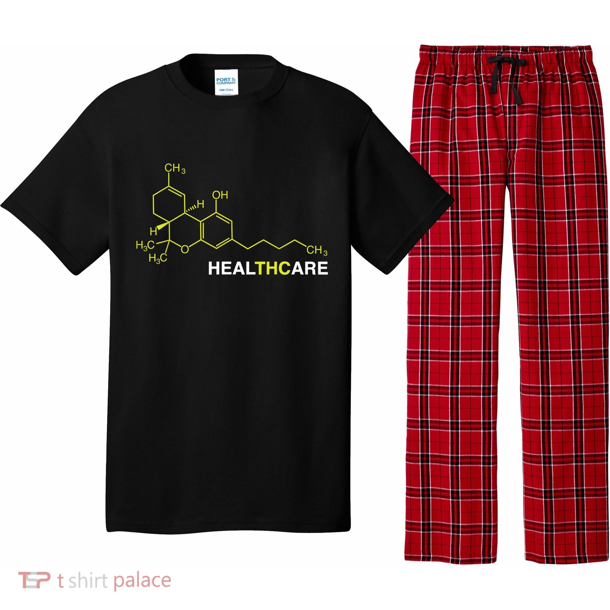 THC Healthcare Cannabis Medical Marijuana TShirt Pajama Set