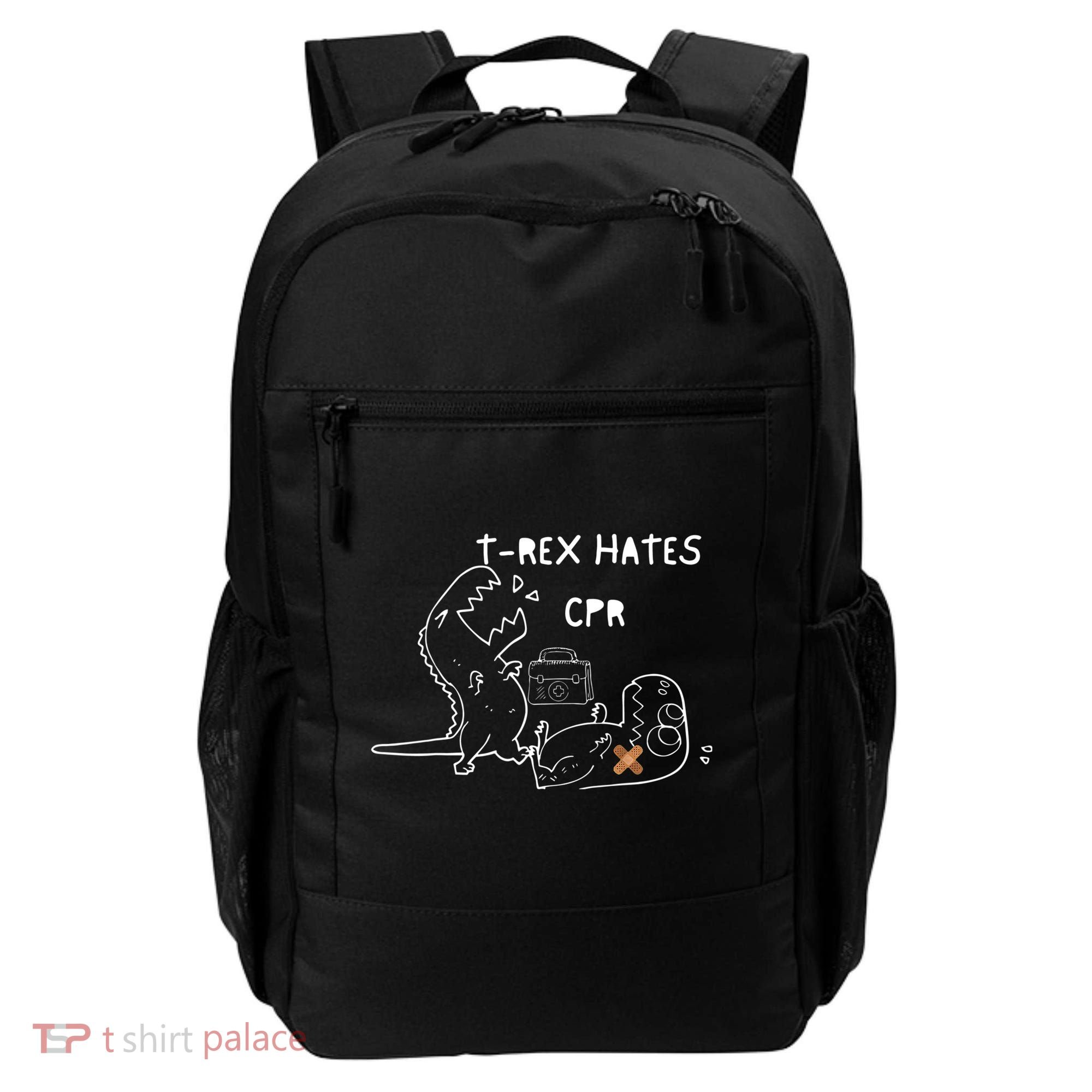 TRex Hates CPR Dinosaurs Funny Nurse Backpack