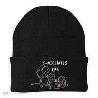 TRex Hates CPR Dinosaurs Funny Nurse Beanie thumb 0