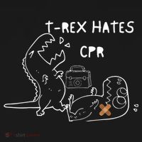 TRex Hates CPR Dinosaurs Funny Nurse Pajama Set thumb 2
