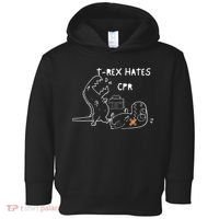 TRex Hates CPR Dinosaurs Funny Nurse Toddler Hoodie thumb 0