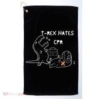TRex Hates CPR Dinosaurs Funny Nurse Golf Towel thumb 0
