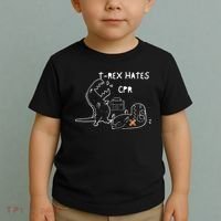 TRex Hates CPR Dinosaurs Funny Nurse Toddler T-Shirt thumb 2