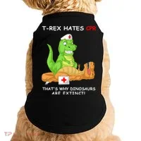 Trex Hates Cpr That's Why Dinosaurs Are Extinct Doggie Tank thumb 0